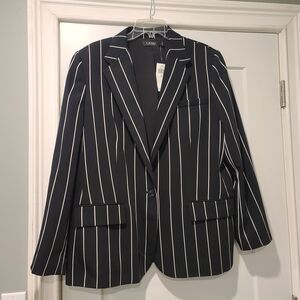 Black and White Striped Blazer
